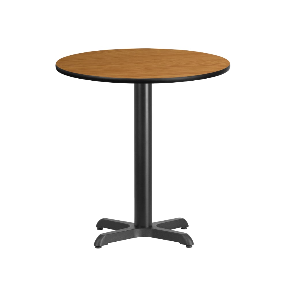 Flash Furniture Laminate Round Table Top With Table-Height Base, 31-1/8inH x 24inW x 24inD, Natural/Black MPN:XURD24NTT2222