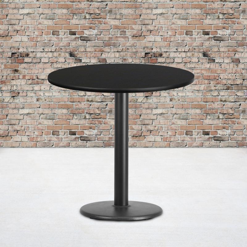Flash Furniture Round Hospitality Table, 31-1/8inH x 30inW x 30inD, Black MPN:XURD30BKTR18