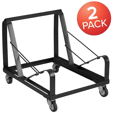 HERCULES Series Black Steel Sled Base Stack Chair Dolly, PK2 MPN:2-XU-MC168-DOLLY-GG