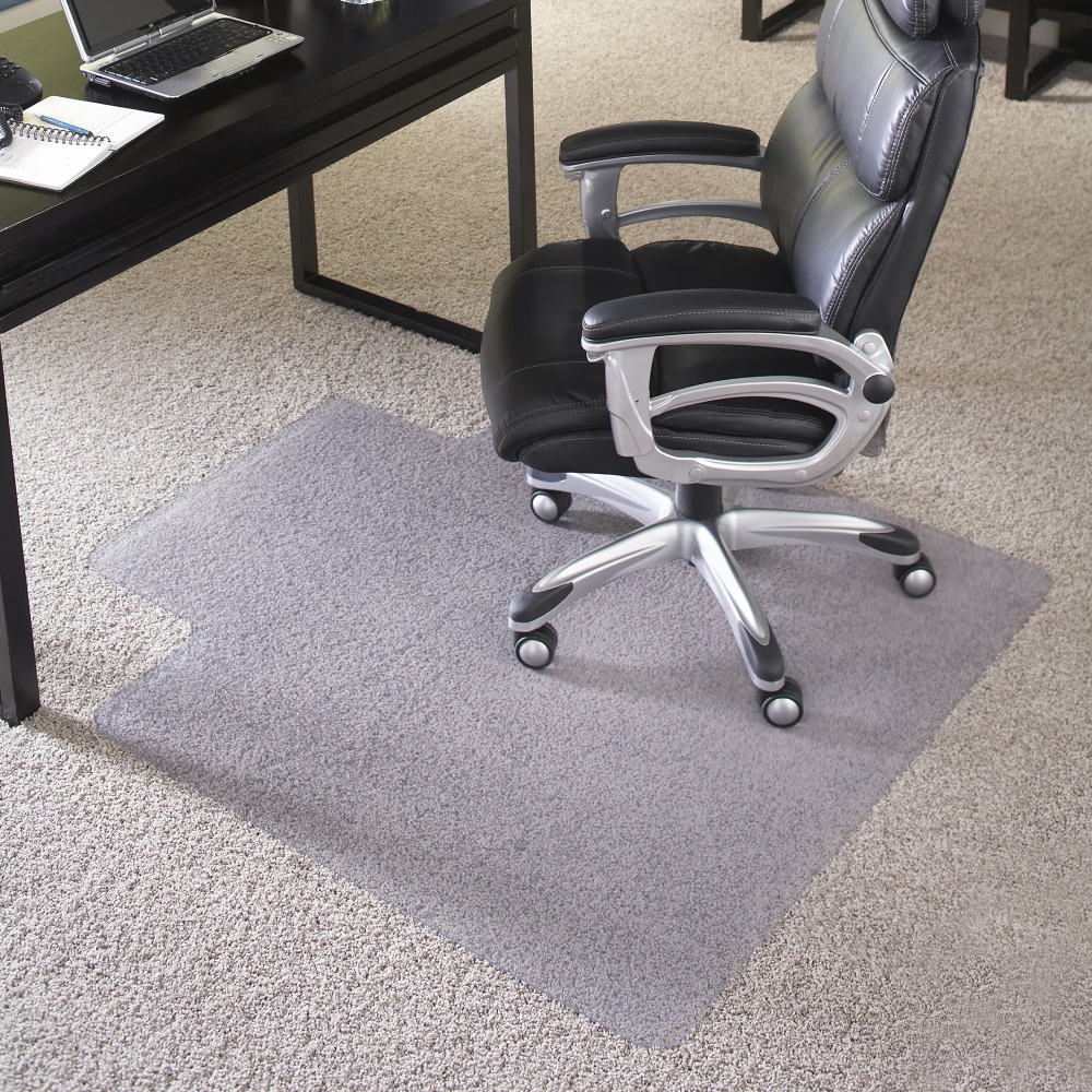 Flash Furniture Big And Tall 400-lb. Capacity Vinyl Chair Mat With Lip, 36in x 48in, Clear MPN:MAT124086BT