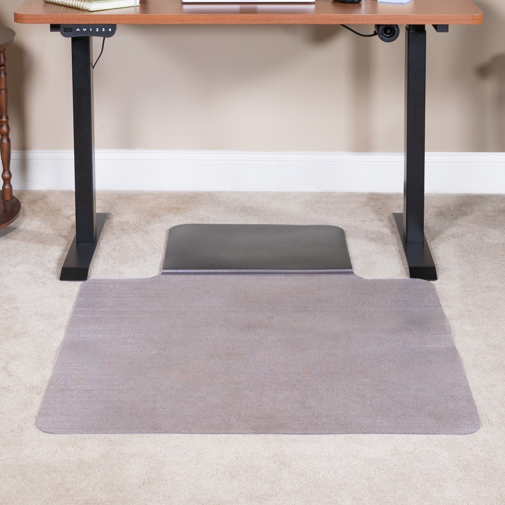 Flash Furniture Sit Or Stand Anti-Fatigue Mat, 36in x 53in, Black/Clear MPN:MAT184612
