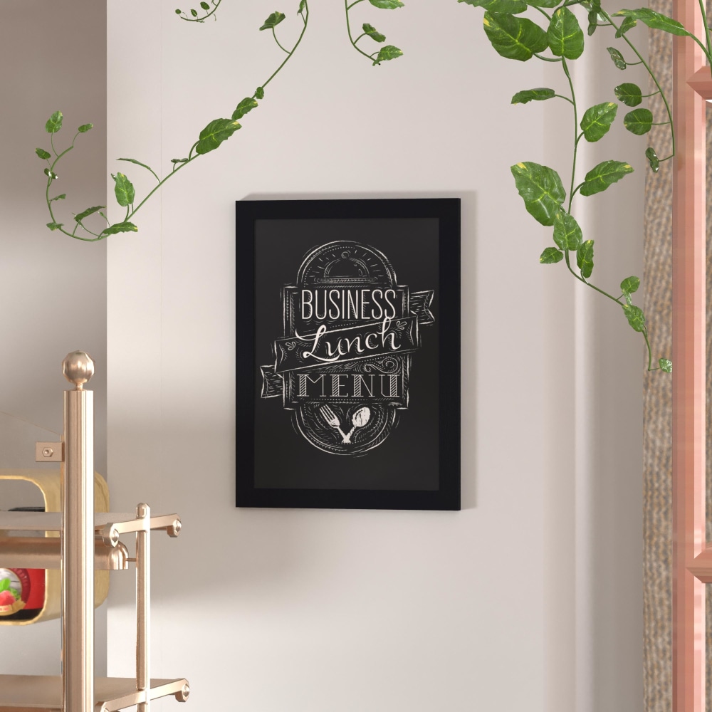 Flash Furniture Canterbury Wall Mount Magnetic Chalkboard Sign, 18in x 24in, Black MPN:HGWAGDIS952315
