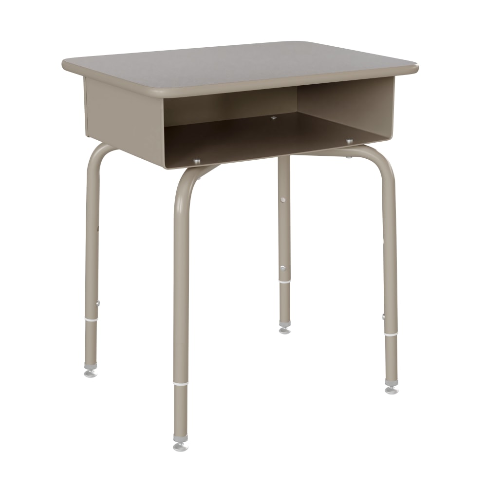 Flash Furniture Student Desk with Open Front Metal Book Box, Gray Granite Top/Silver Frame MPN:FDDESKGYGY