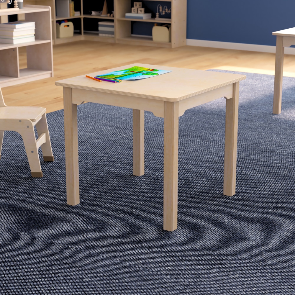 Flash Furniture Bright Beginnings Commercial Grade Wood Square Preschool Classroom Activity Table, 21-1/4inH x 23-1/2inW x 23-1/2inD, Beech MPN:MKME088009