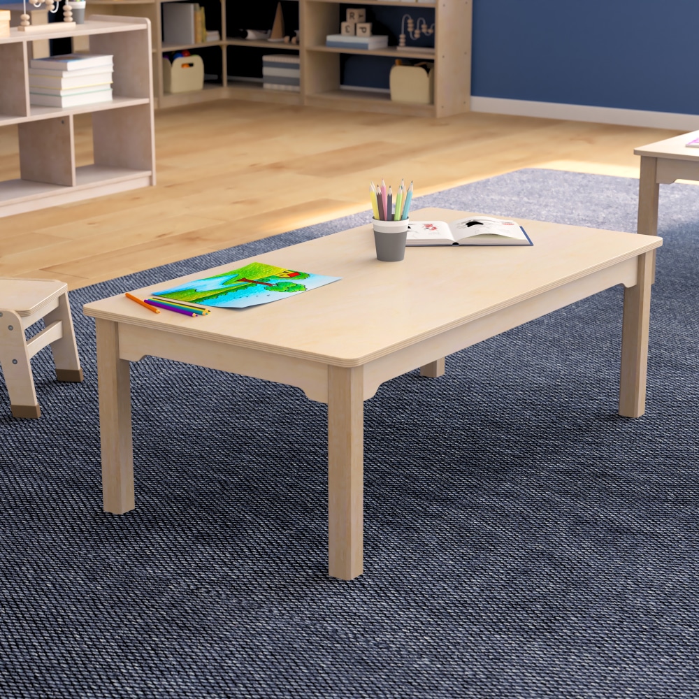 Flash Furniture Bright Beginnings Commercial Grade Rectangular Wooden Preschool Classroom Activity Table, 14-1/2inH x 23-1/2inW x 47-1/4inD, Beech MPN:MKME088010