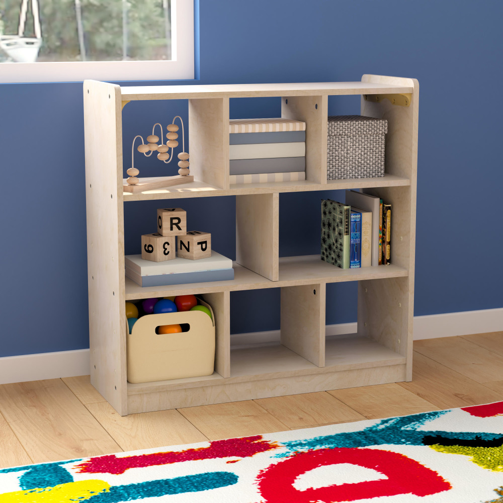 Flash Furniture Bright Beginnings Commercial Grade Modular Wooden Classroom Open Storage Unit, 31-1/2inH x 31-1/2inW x 11-3/4inD, Beech MPN:MKME10513