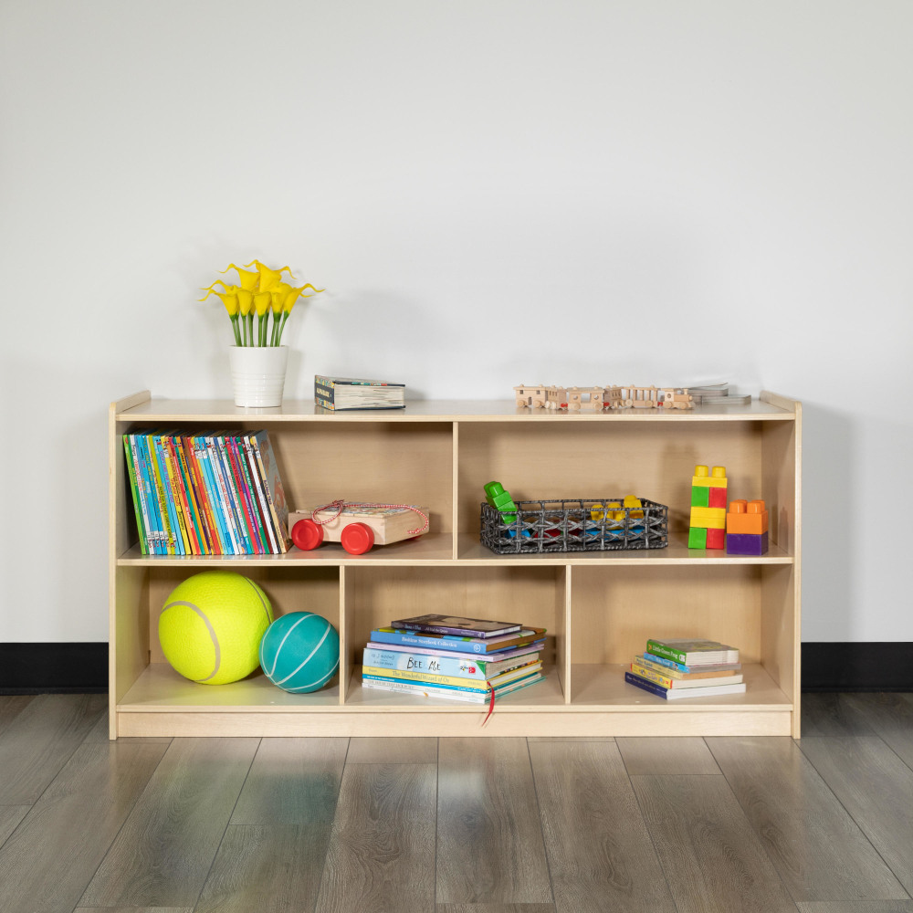 Flash Furniture Wooden School Classroom Storage Cabinet/Cubby, 24inH x 48inW x 15inD, Natural MPN:MKSTRG006