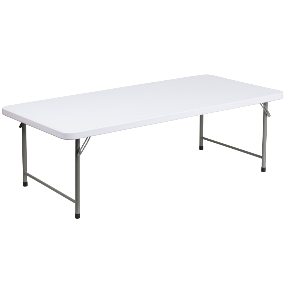 Flash Furniture Kids Plastic Folding Table, 19inH x 29inW x 59-1/4inD, Granite White MPN:RB3060KID