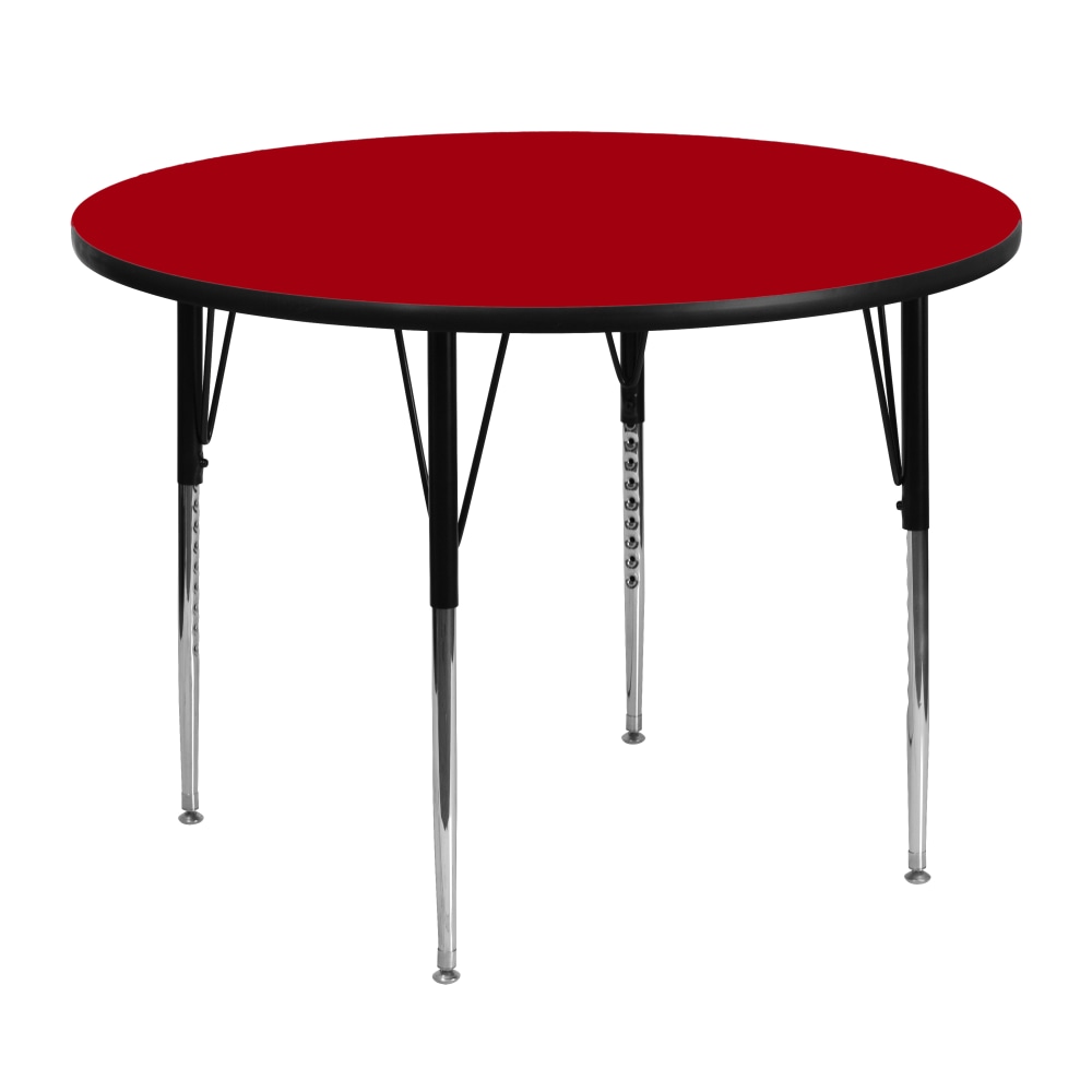 Flash Furniture 48in Round Thermal Laminate Activity Table With Standard Height-Adjustable Legs, Red MPN:XUA48RNDREDTA