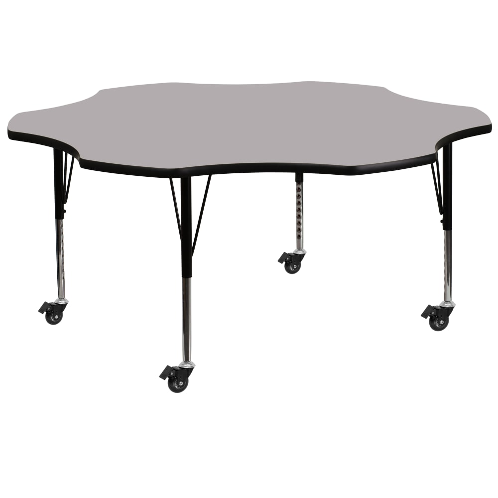 Flash Furniture Mobile Height Adjustable Thermal Laminate Flower Activity Table, 25-3/8inH x 60ft