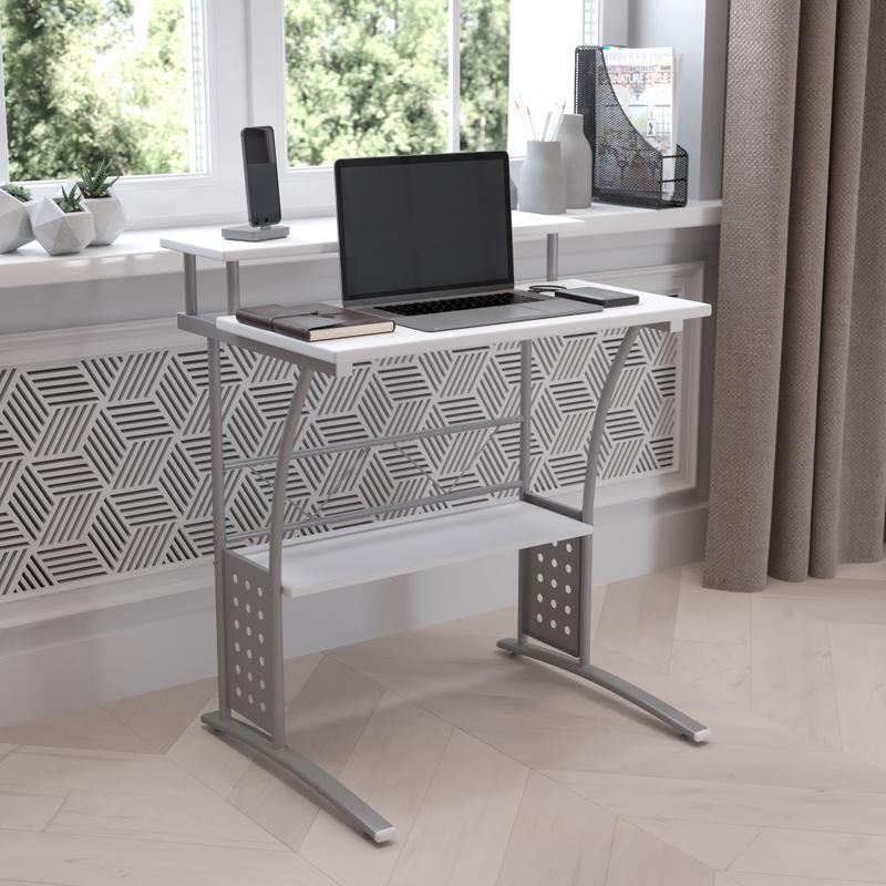 Flash Furniture Clifton 28inW Contemporary Computer Desk, White MPN:NAN-CLIFTON-WH-GG