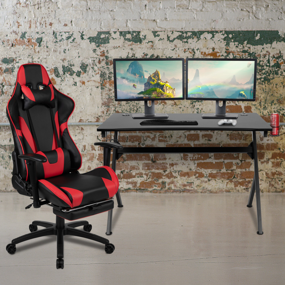 Flash Furniture Gaming Desk And Gaming Chair Set, Red MPN:BLNX30D1904RD