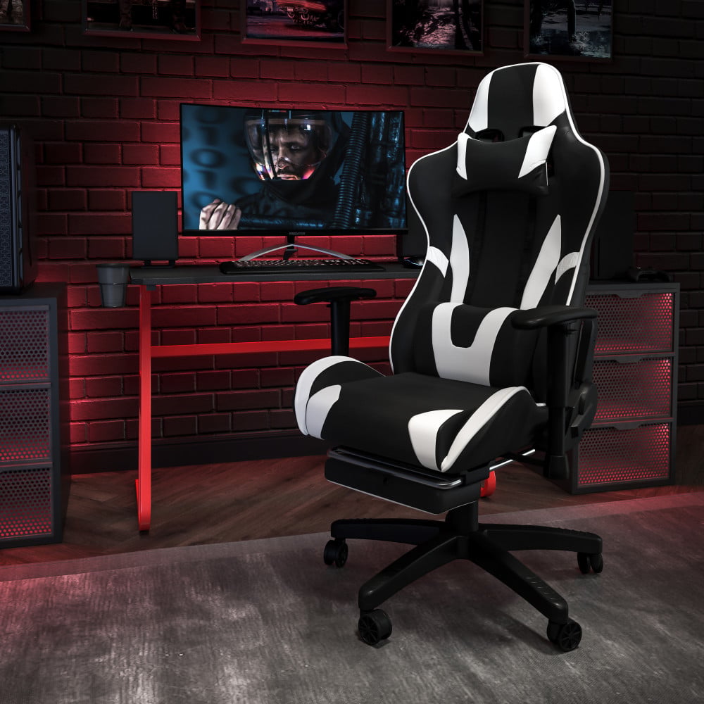 Flash Furniture Gaming Desk And Reclining Chair Set With Cup Holder And Headphone Hook, Black, BLNX30RSG1030BK MPN:BLNX30RSG1030BK