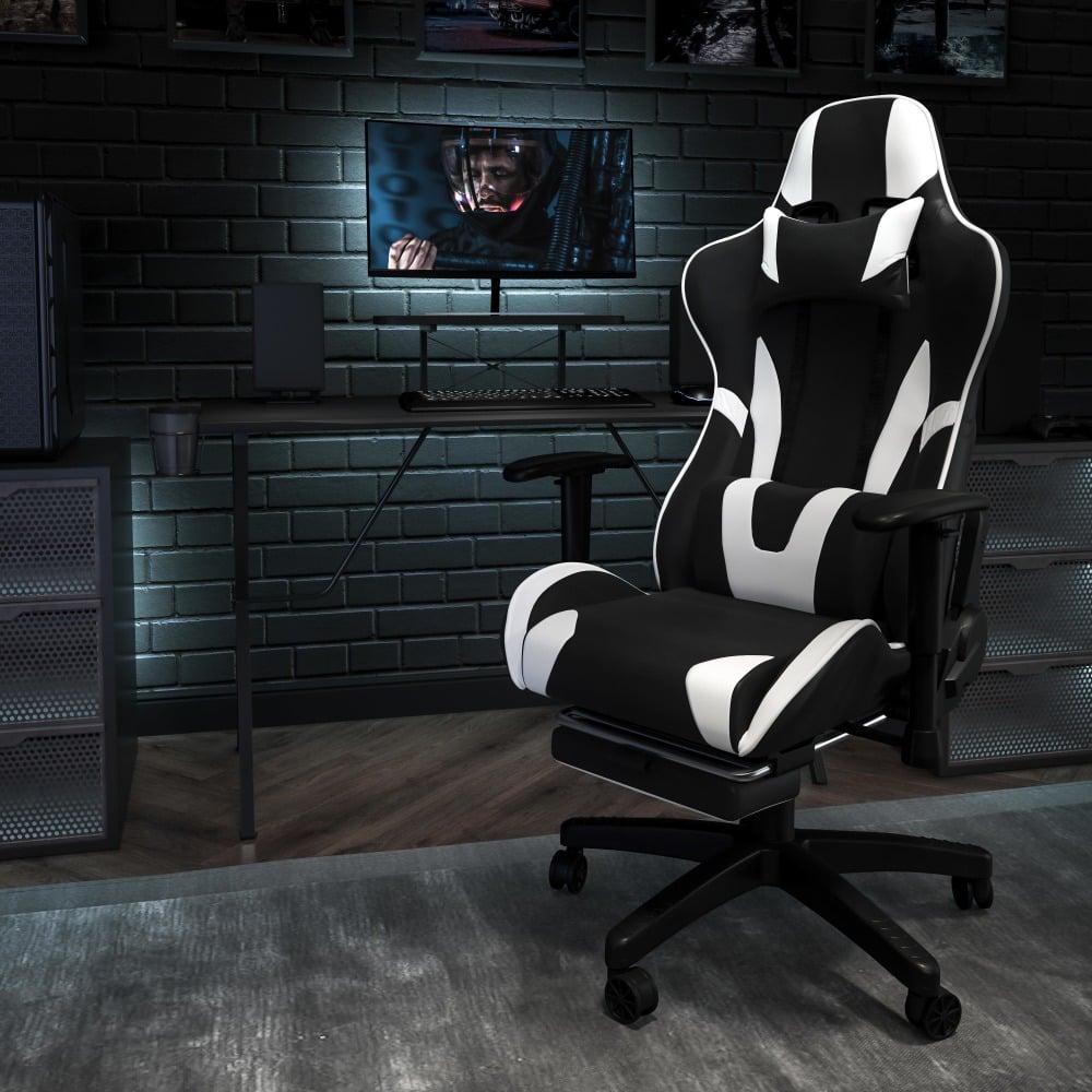 Flash Furniture Gaming Desk And Reclining Chair Set With Cup Holder, Headphone Hook And Monitor/Smartphone Stand, Black MPN:BLNX30RSG1031BK