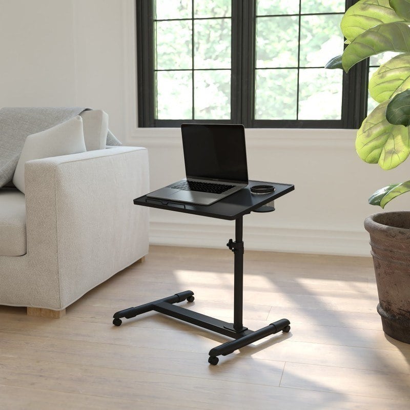 Flash Furniture 23inW Height Adjustable Contemporary Metal Mobile Computer Desk, Black MPN:NAN-JG-06B-BK-GG