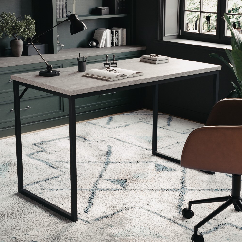 Martha Stewart Noah 47.25inW Home Office Parsons Computer Desk With Metal Frame, Gray/Oil Rubbed Bronze MPN:XUMBLK106GYBK