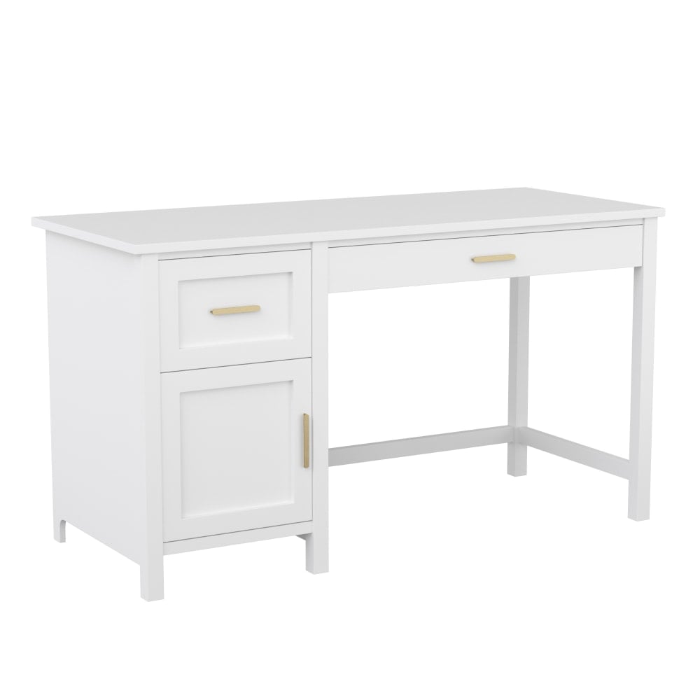 Martha Stewart Hutton Shaker Style 54inW Home Office Computer Desk With Storage, White MPN:ZGZP09WHGLD