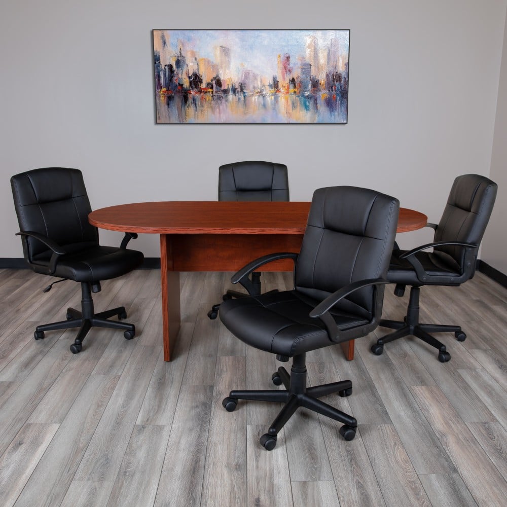 Flash Furniture Classic Oval Conference Table, 29-1/2inH x 35inW x 72inD, Cherry MPN:GCTL1035CHR