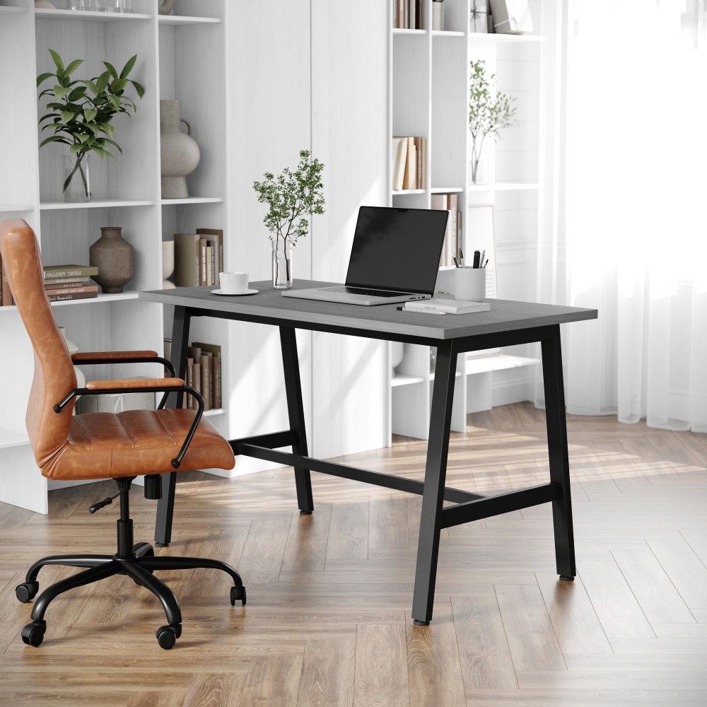 Flash Furniture Redmond Commercial 48x24 Conference Table, PVC Edging and Heavy Duty A-Frame Steel Base, Gray Oak - MTM4824LTGRYABF MPN:MTM4824LTGRYABF