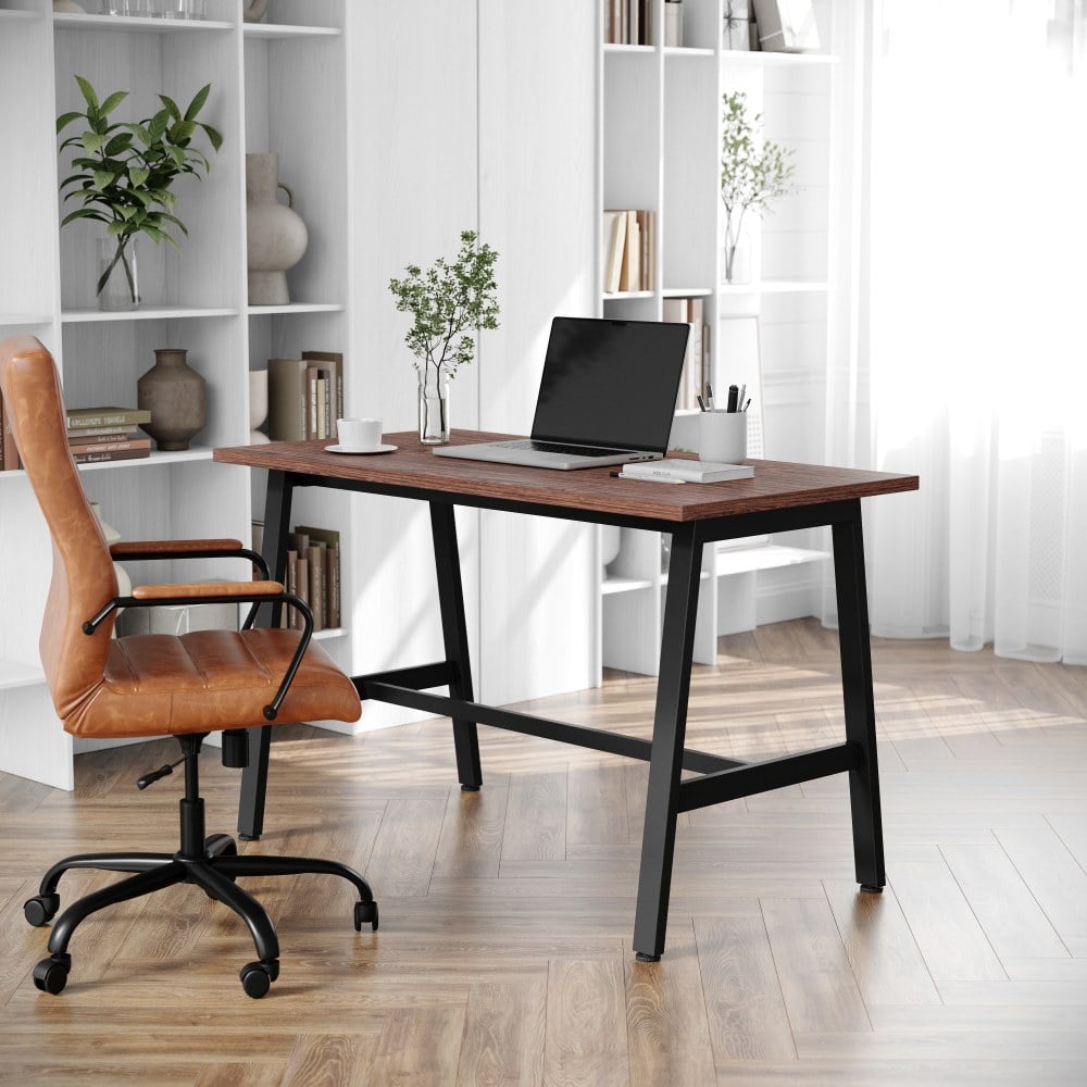 Flash Furniture Redmond Commercial 48x24 Conference Table, PVC Edging and Heavy Duty A-Frame Steel Base, Walnut - MTM4824WLTABF MPN:MTM4824WLTABF