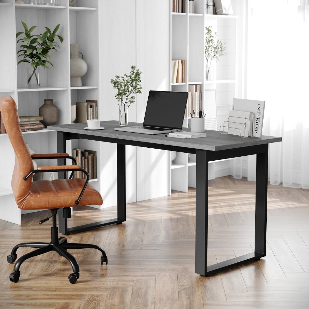 Flash Furniture Redmond Commercial 60x24 Conference Table, PVC Edging and Heavy Duty U-Frame Steel Base, Gray Oak - MTM6024LTGRYUBF MPN:MTM6024LTGRYUBF