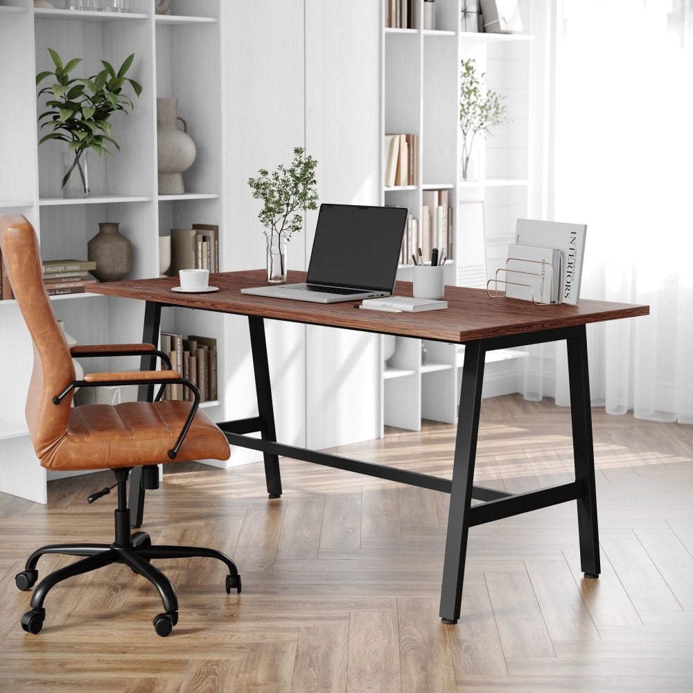 Flash Furniture Redmond Commercial 60x30 Conference Table, PVC Edging and Heavy Duty A-Frame Steel Base, Walnut - MTM6030WLTABF MPN:MTM6030WLTABF