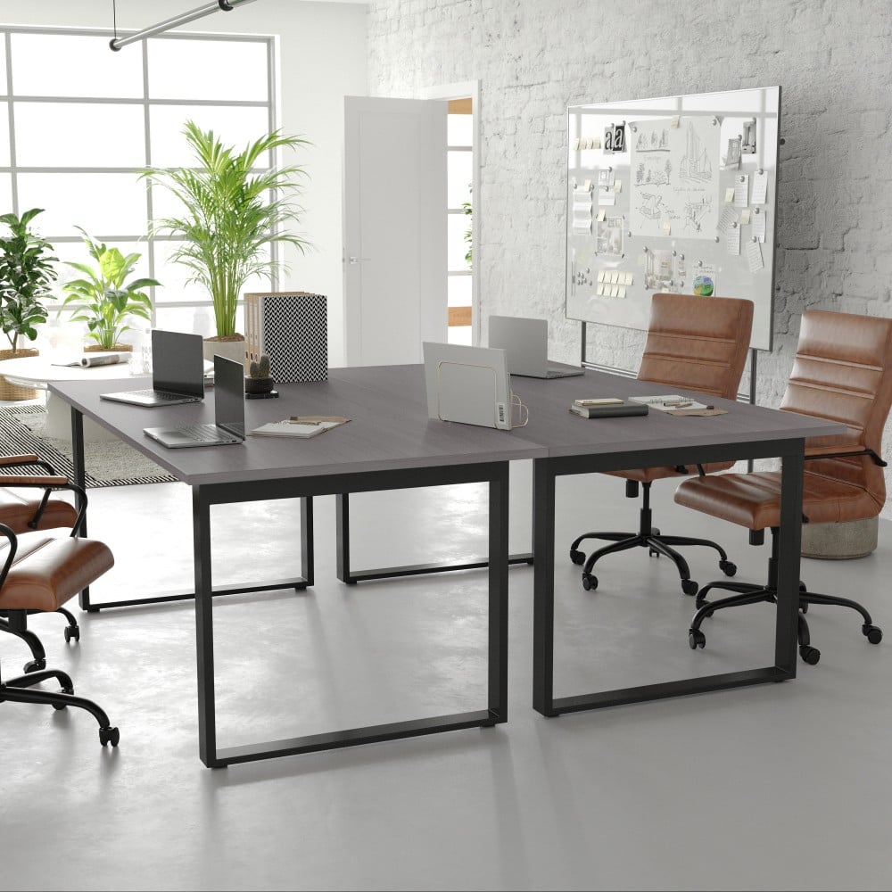 Flash Furniture Redmond Commercial 72x36 Conference Table, Heavy Duty U-Frame Steel Base, Gray Oak - MTM7236LTGRYUBF MPN:MTM7236LTGRYUBF