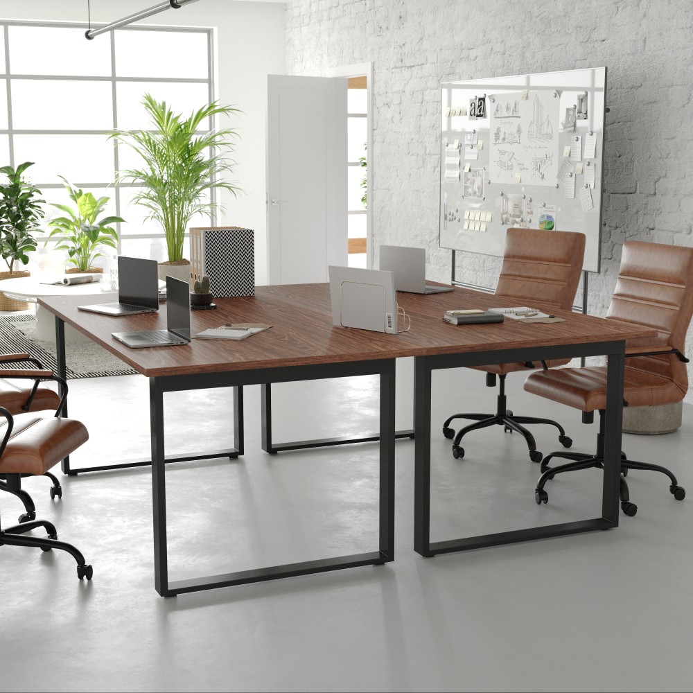 Flash Furniture Redmond Commercial 72x36 Conference Table, Heavy Duty U-Frame Steel Base, Walnut - MTM7236WLTUBF MPN:MTM7236WLTUBF