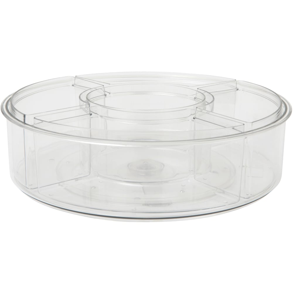 Martha Stewart Brody Divided Lazy Susan Organizer With 5 Removable Bins, 3-1/2inH x 11-3/4inW x 11-3/4inD, Clear MPN:BEPB5503CLR