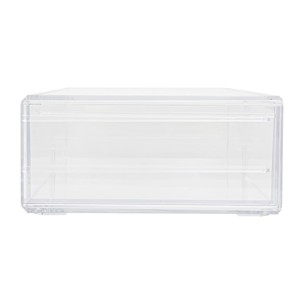 Martha Stewart Brody Plastic Stackable Office Desktop Organizer Box With Drawer, 2inH x 7-3/4inW x 12-3/4inD, Clear MPN:BEPB9500CLR
