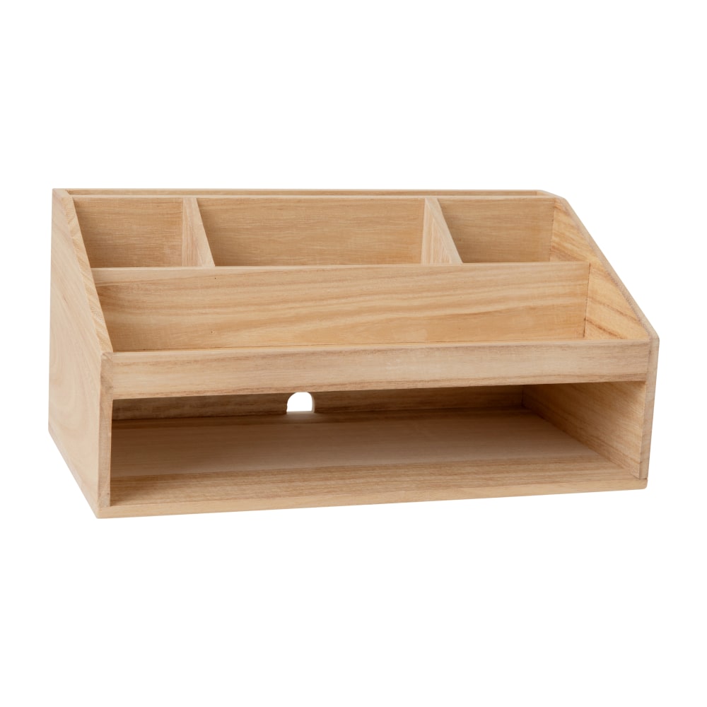 Martha Stewart Weston Office Desktop Organizer, 6inH x 12-1/2inW x 6-3/4inD, Light Natural MPN:LYE20615NAT