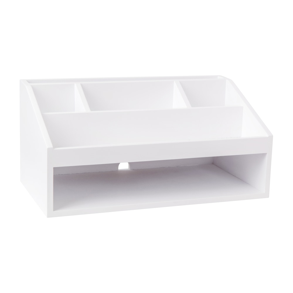 Martha Stewart Weston Office Desktop Organizer, 6inH x 12-1/2inW x 6-3/4inD, White MPN:LYE20615WH