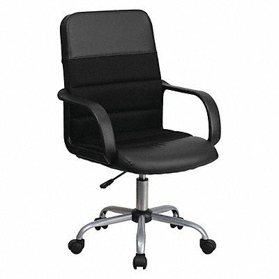 Mid-Back Task Chair Black Leather MPN:LF-W-61B-2-GG