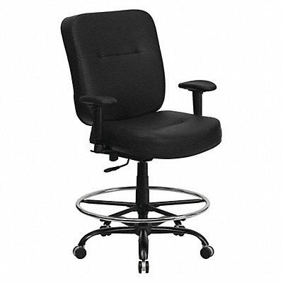 Draft Chair w/Adj. Arms 400 lb Cap Blk MPN:WL-735SYG-BK-LEA-AD-GG