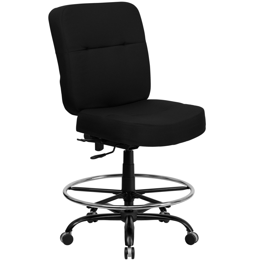 Flash Furniture HERCULES Series Big & Tall 400 lb. Rated Ergonomic Drafting Chair with Rectangular Back, Black MPN:WL-735SYG-BK-D-GG