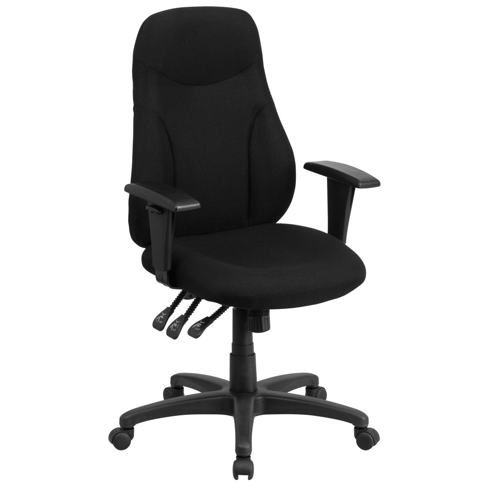 Flash Furniture Fabric High-Back Multifunctional Ergonomic Swivel Chair With Adjustable Armrests, Black MPN:BT-90297H-A-GG