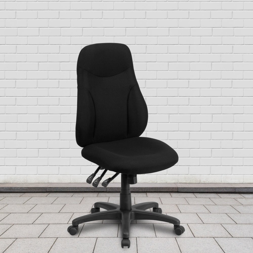Flash Furniture Ergonomic Fabric High-Back Multi-Function Task Chair, Black MPN:BT90297H