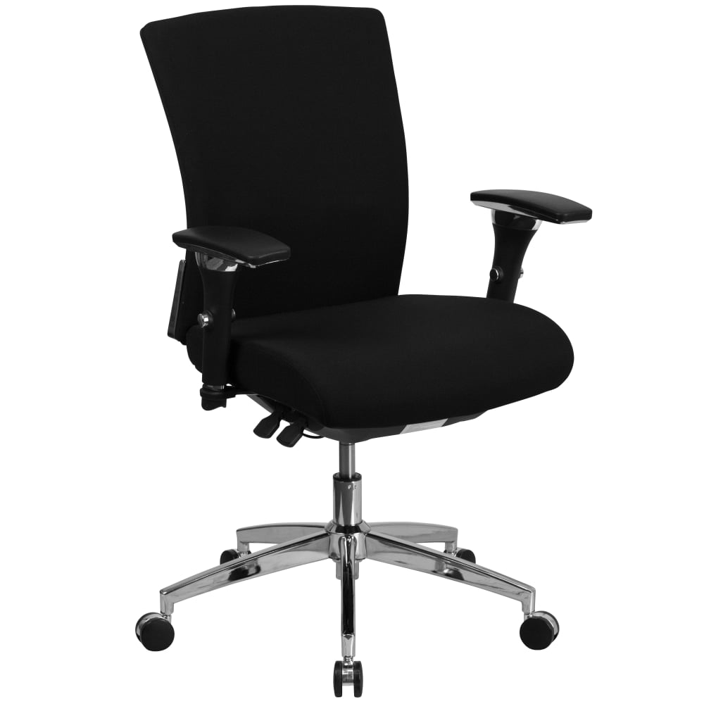 Flash Furniture HERCULES Series 24/7 Intensive-Use Ergonomic Mid-Back Executive Multifunction Office Chair, Black Fabric/Gray -GOWY856 MPN:GOWY856