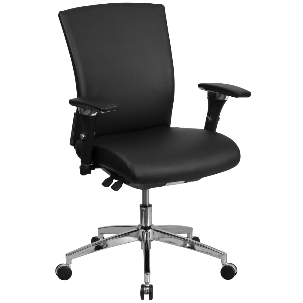 Flash Furniture HERCULES Series 24/7 Intensive-Use Ergonomic Mid-Back Executive Multifunction Office Chair, Black LeatherSoft/Gray -GOWY857 MPN:GOWY857