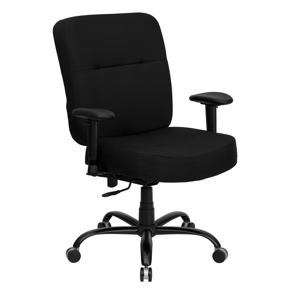Flash Furniture HERCULES Series Ergonomic Big & Tall High-Back Executive Office Chair With Arms, Black Fabric MPN:WL735SYGBKA