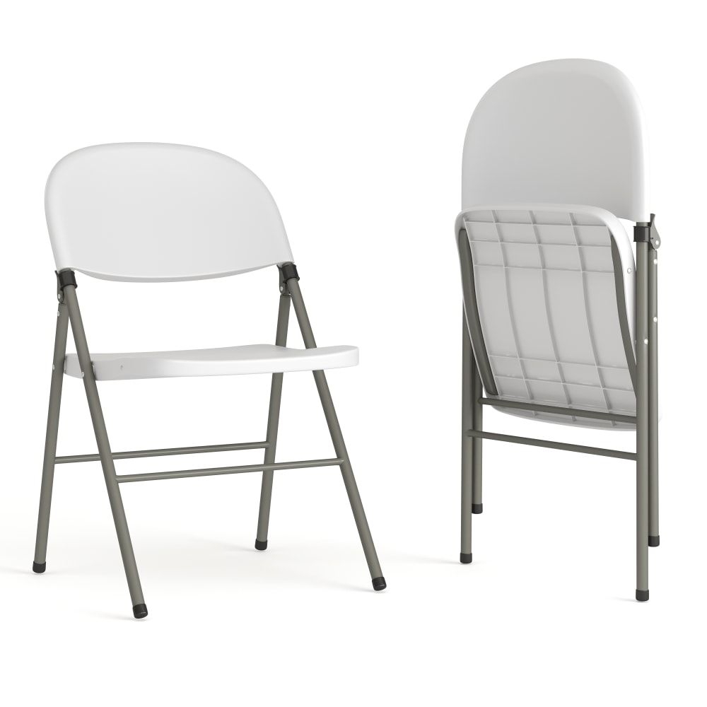 Flash Furniture HERCULES Plastic Folding Chairs, White/Gray, Set Of 2 Chairs MPN:2DADYCD70WH
