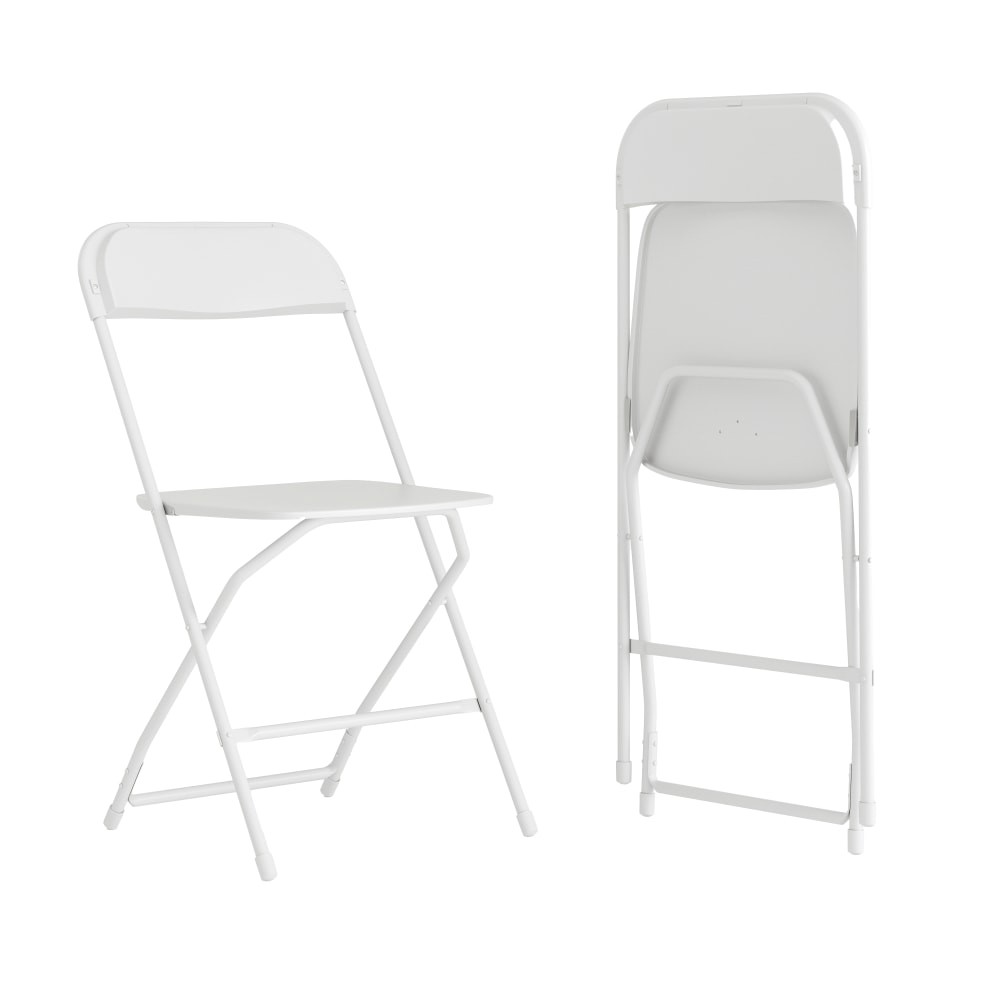 Flash Furniture Hercules Plastic Folding Chairs With 650-lb Capacity, White, Set Of 2 Chairs MPN:2LEL3WHITE