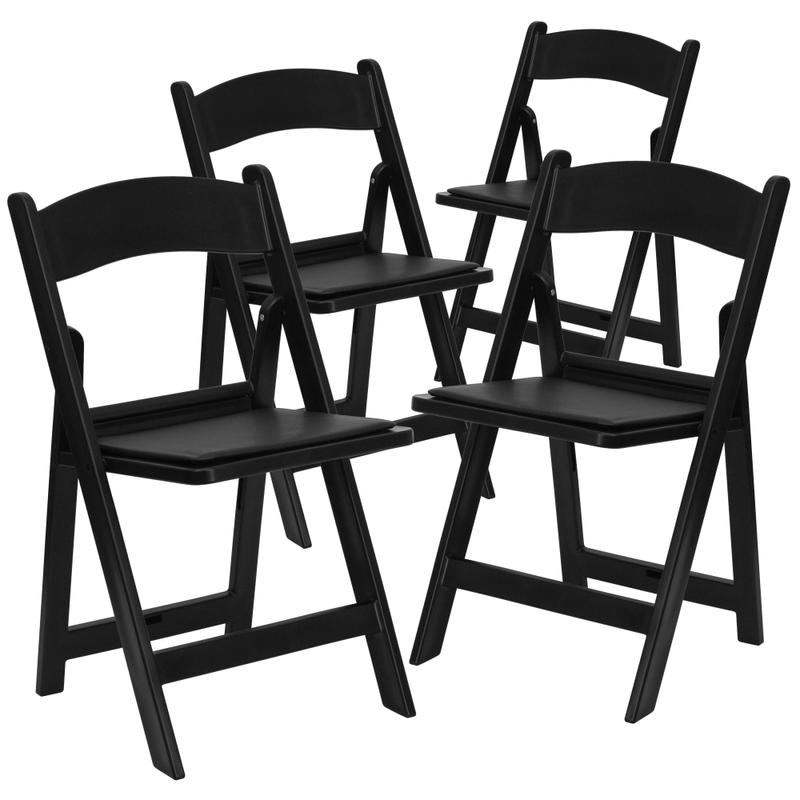 Flash Furniture HERCULES Series Resin Folding Chairs, Black, Set Of 4 Chairs MPN:4LEL1BLACK