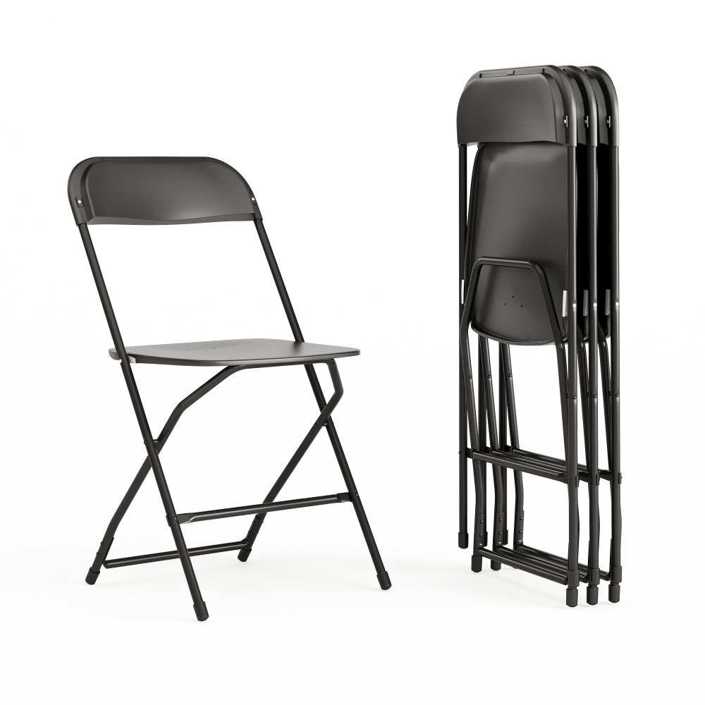 Flash Furniture Hercules Series Folding Chairs, Black, Pack Of 4 Chairs MPN:4LEL3BLACK
