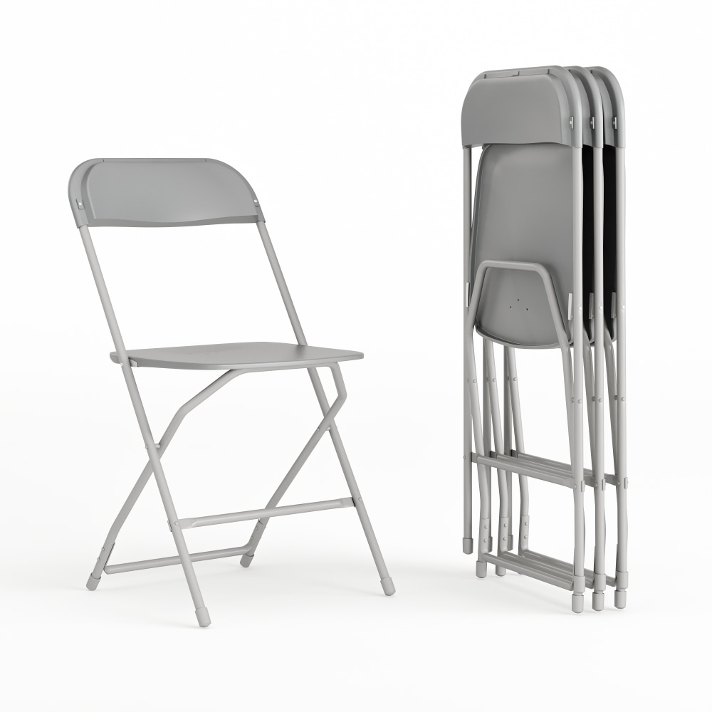 Flash Furniture Hercules Series Folding Chairs, Gray, Pack Of 4 Chairs MPN:4LEL3GREY