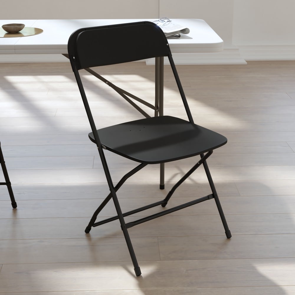 Flash Furniture Hercules Big And Tall Commercial Folding Chairs, Black, Set Of 4 Chairs MPN:4LEL3WBK