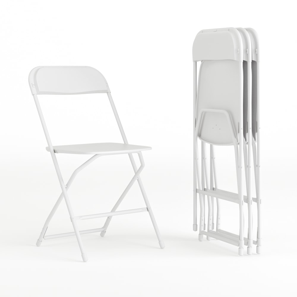 Flash Furniture Hercules Series Folding Chairs, White, Pack Of 4 Chairs MPN:4LEL3WHITE