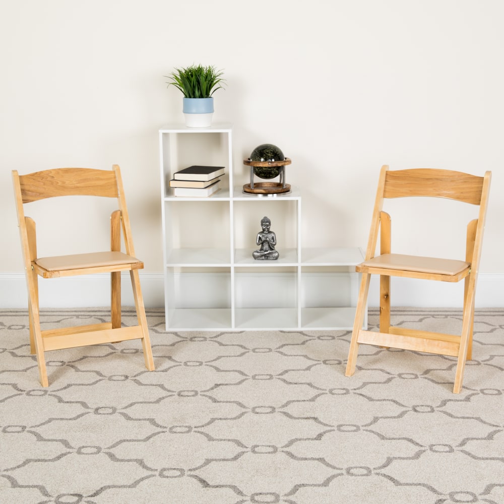 Flash Furniture HERCULES Series Wood Folding Chairs, Natural, Pack Of 4 Chairs MPN:4XF2903NATURAL