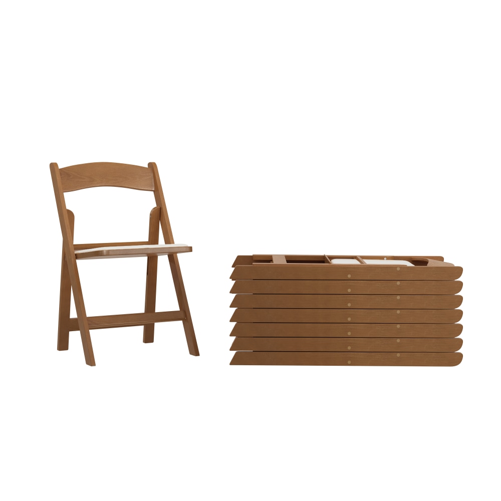 Flash Furniture Hercules Folding Chair - Resin- 8 Pack 800LB Weight Capacity Event Chair, Chestnut MPN:8L1WGRESINCHSNT