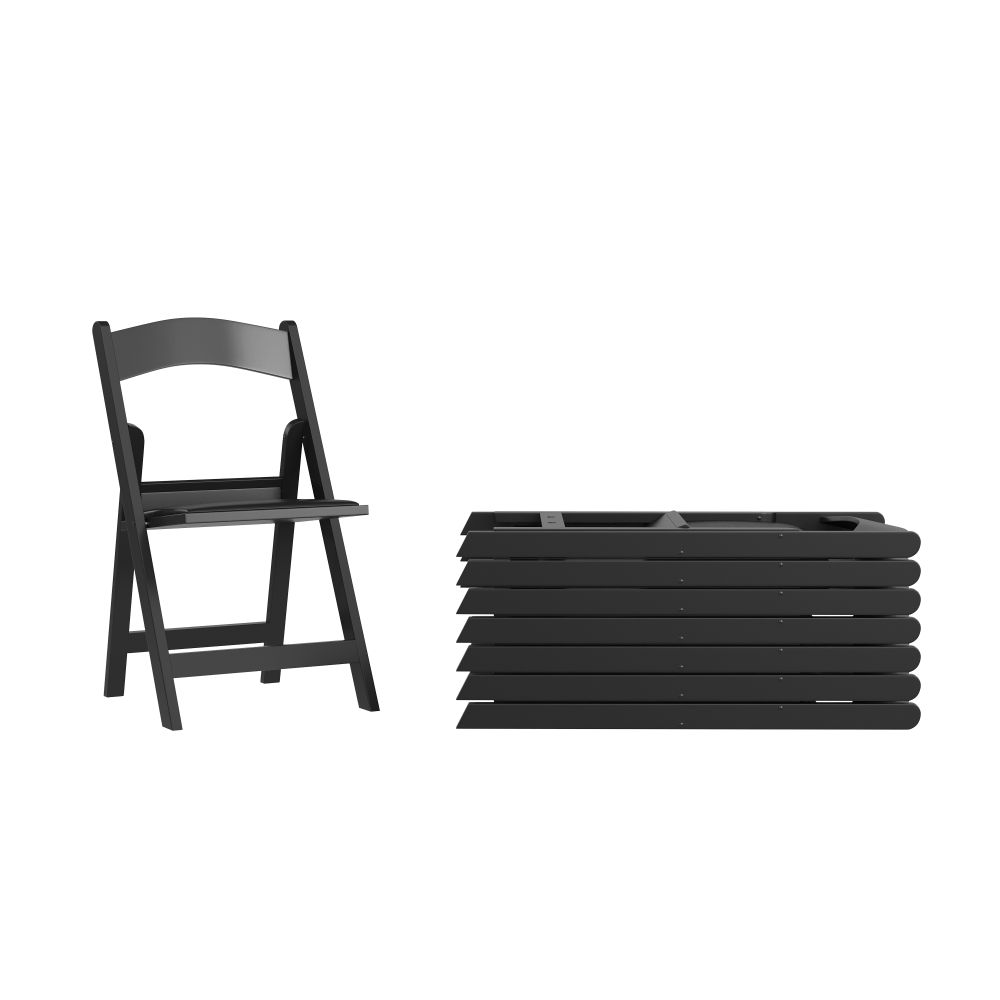 Flash Furniture Hercules Folding Chair - Resin- 8 Pack 800LB Weight Capacity Event Chair, Black MPN:8LEL1BLACK